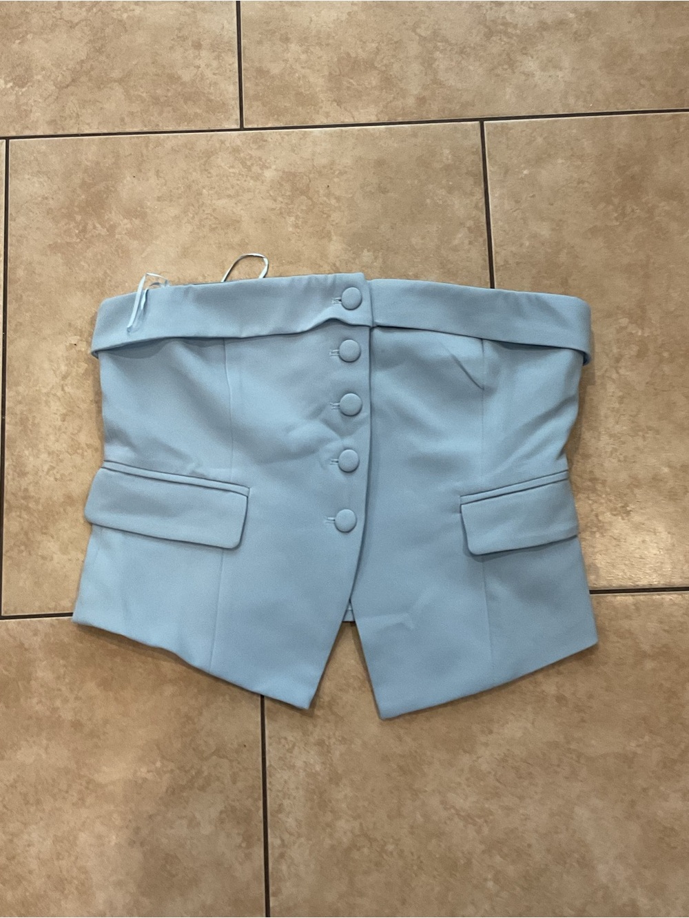 Light Blue Strapless Tailored Women’s Top NWT
